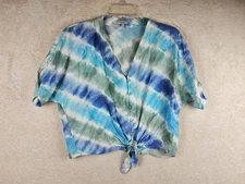 Rails Women's Tie Dye Front Tie Short Sleeve Top Size S