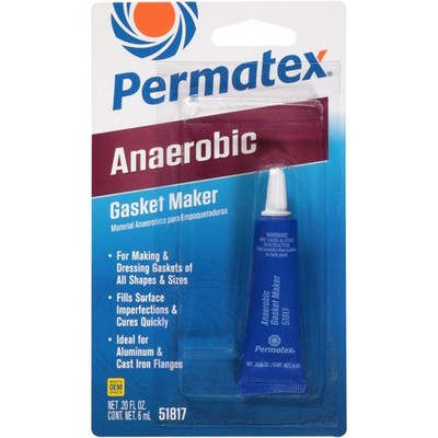 Permatex 51817 Anaerobic Gasket Maker Quick Cure Red Gel 6mL Tube Pack of 1