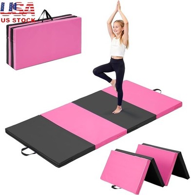 Durable 2 Inch Thick Gymnastics Mat Shock Absorption Portable Home Fitness New