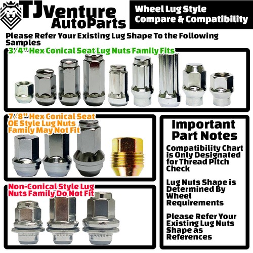 20Pc Black M14x1.5 ET Style Lug Nut 3/4" Hex Fit Jaguar I-Pace F-Pace E-Pace - Picture 3 of 4