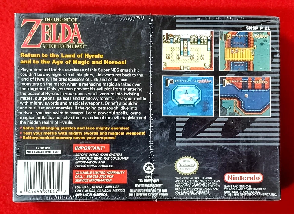 The Legend Of Zelda: A Link To The Past SNES Super Nintendo 1992 New & Sealed - Image 3 of 4