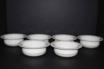 SET OF 6 ARABIA SEITA ARCTICA 6-3/8'' RIMMED SOUP/CEREAL BOWLS-FINLAND