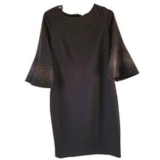 NWT 118 Calvin Klein Womens Black Beaded Dress Size 12