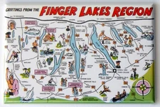 Greetings from Finger Lakes New York (Map) FRIDGE MAGNET travel souvenir