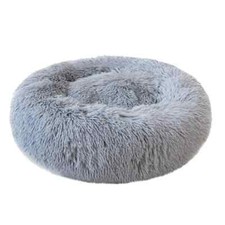 Donut Plush Pet Dog Cat Bed Fluffy Soft Warm Calming Bed Sleeping Kennel Nest