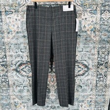 Liz Claiborne Erin Straight Leg Ankle Pants Size 8 Plaid Pull On NWT