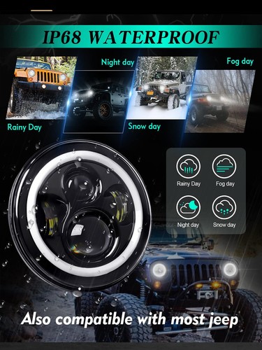 7" Round LED Headlight Hi/Lo Beam For Chevy Camaro 1977 1978 1979 1980 1981 - Picture 10 of 10