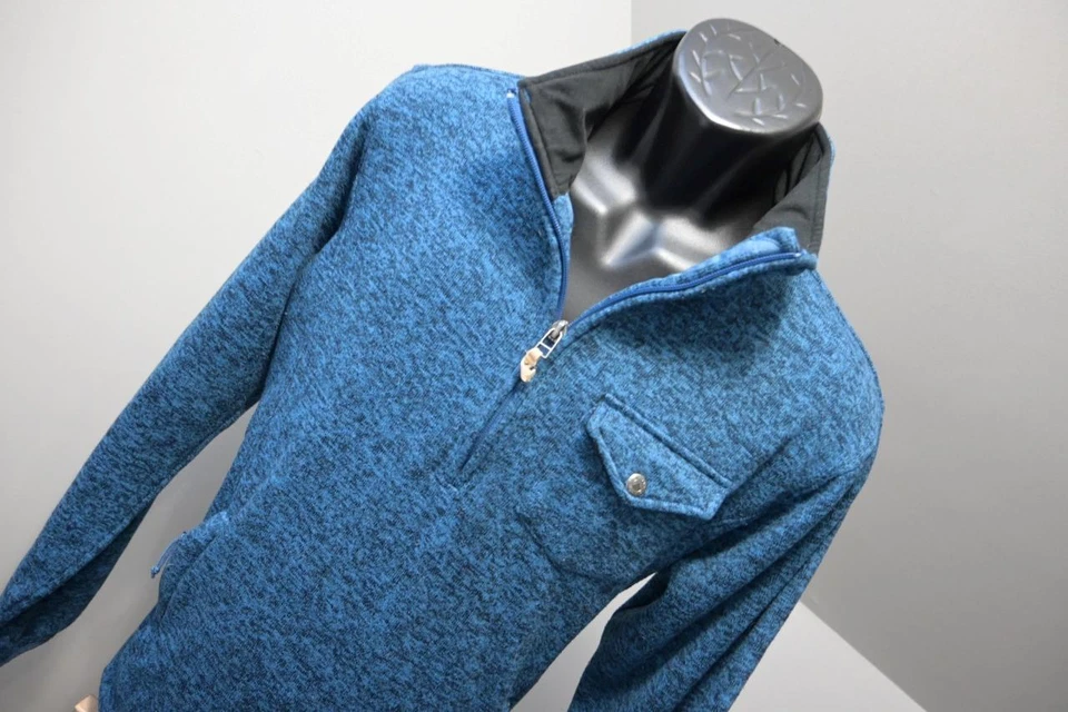 Mountain хаки флисовая куртка 1/4 молнии лагерь треккинг Marled синий размер средний - Изображение 4 из 4