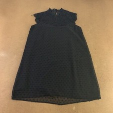 Romwe Women's Size Small Black Textured Lace Accent Sleeveless A Line Dress NWT