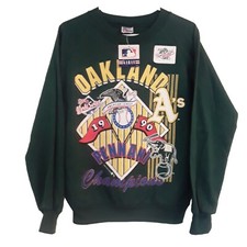 NEW Vintage Oakland Athletics A's 1990 World Series Champs S Sweatshirt USA NWT