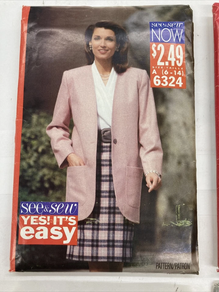 Vintage 90s Uncut Factory Folded Lot Of 4 Patterns Size 6 8 10 12 14 C19Z - Image 2 of 4