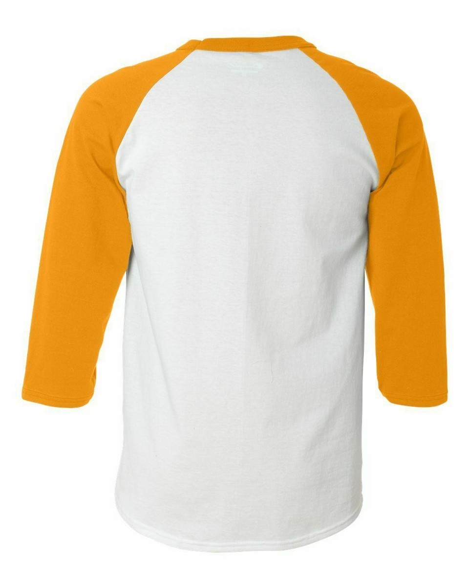 Champion Mens NEW Size S-3XL Tagless Tee ¾ Sleeve Baseball Raglan