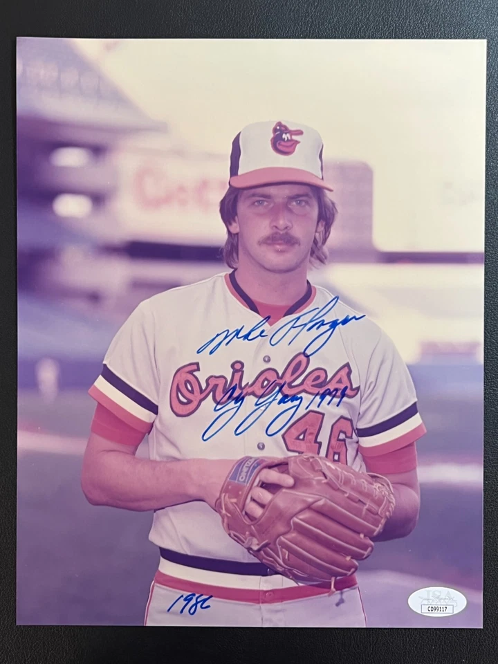 Foto firmada por Mike Flanagan 8x10 certificado JSA lanzador automático MLB Baltimore Orioles #46! Foto 2 de 4