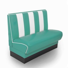 American Dinerbank Viber 2,Sitzbank, Diner Bänke, Gastro Bänke türkis-weiß,Retro