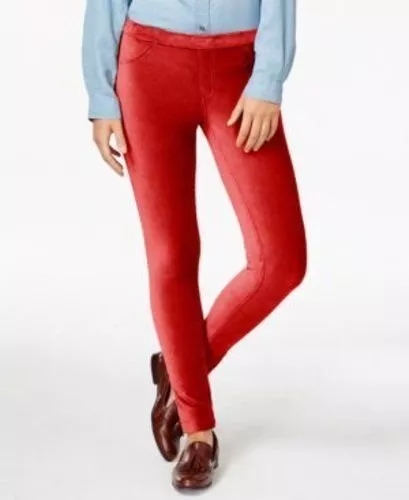 New HUE Women's Corduroy Leggings Back Pockets Full Length Pants