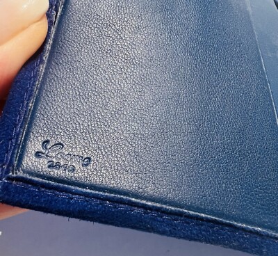 良品‼️LOEWE ♠︎ Vintage ♠︎ suède Wallet Vintage Loewe Blue Suede Embroidered Bifold Wallet | eBay