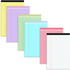 6 PCS Small Legal Pads 5X8 Colorful, Narrow Ruled Small Note Pads 5X8, Micro Per