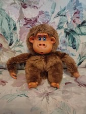 Vtg Russ Plush Gonga Brown Thumb Sucking Gorilla plastic face feet hands
