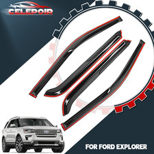 For 2011-2019 Ford Explorer Tape-on Window Visors Sun Rain Guards Smoke