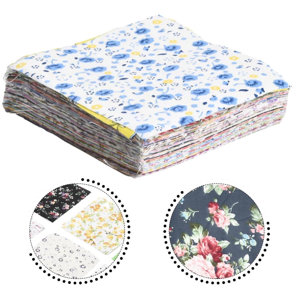 100pc 10 * 10cm Quadratisches Stoffb??ndel Patchwork Kleidung N?hen Quilten - Bild 2 von 4