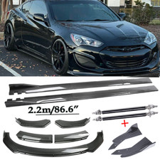 For Hyundai Genesis Carbon Fiber Front Bumper Lip Spoiler 86.6 Side Skirt Kit