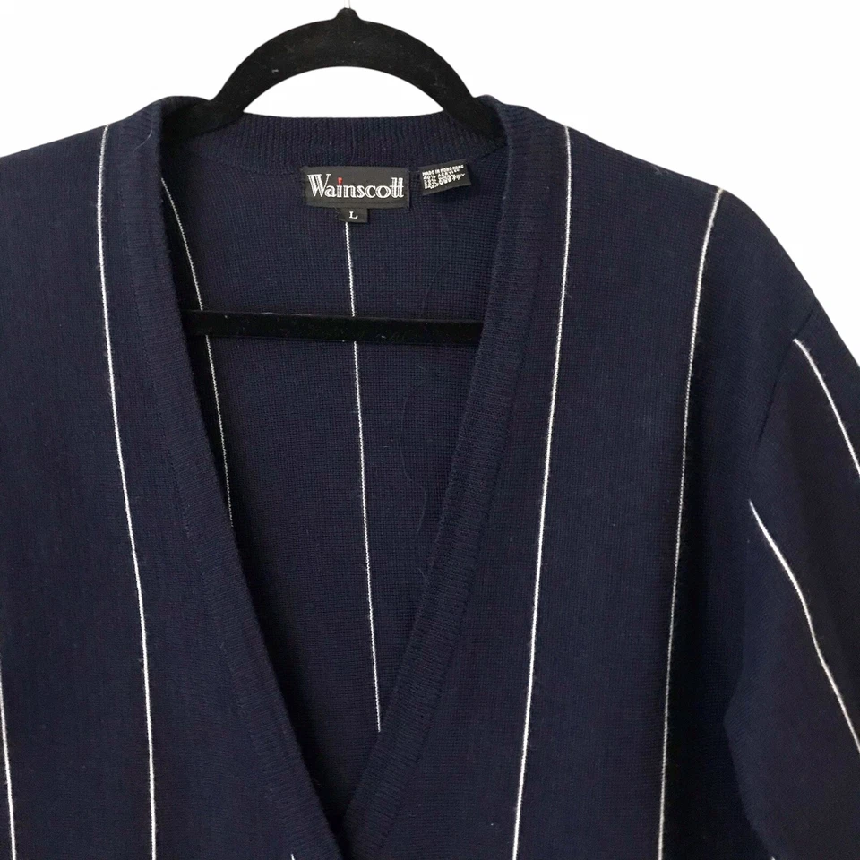 Cárdigan Suéter De Colección Wainscott Doble Pecho Academia Dinero Antiguo Abuelo Talla L Foto 2 de 4