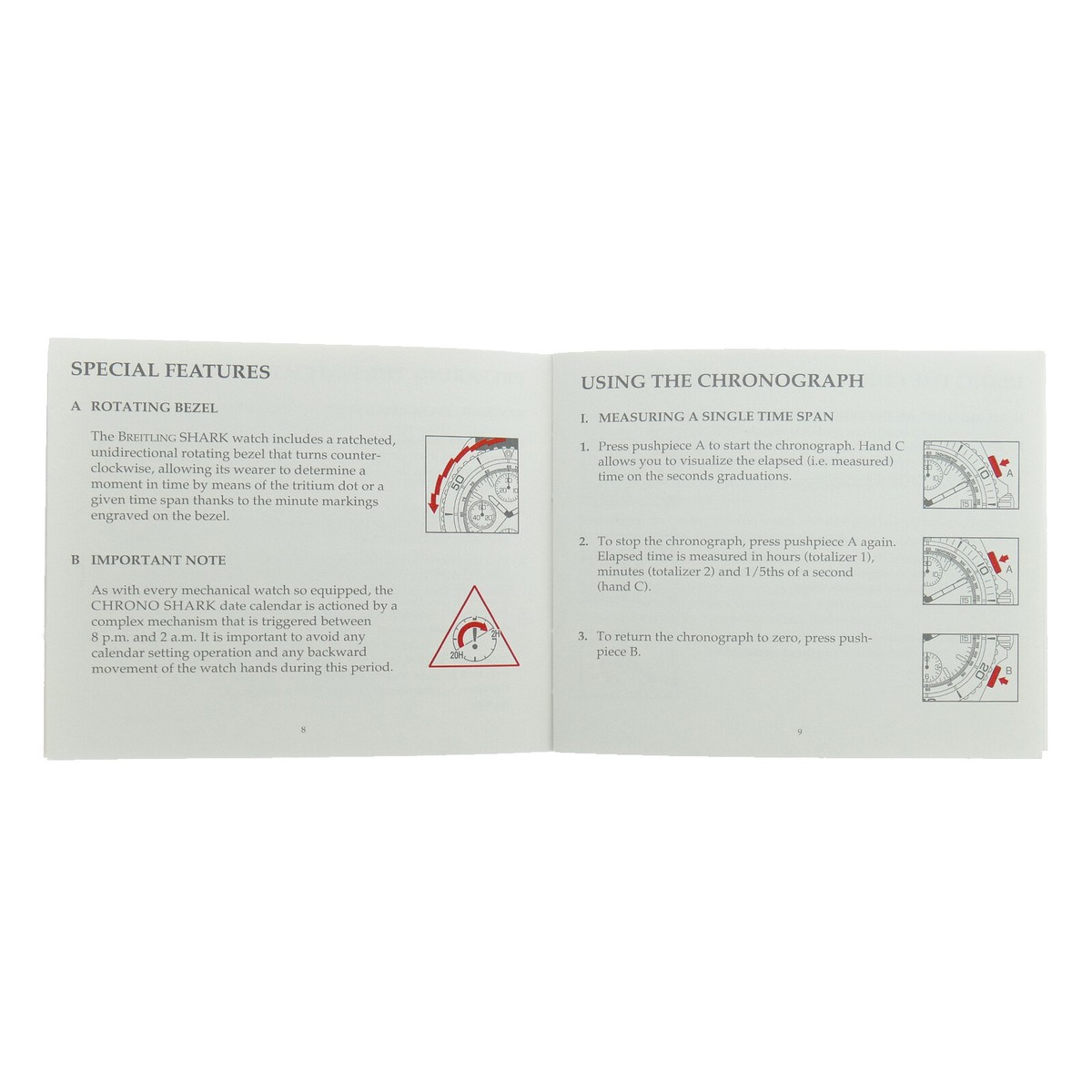 Notice Originale Breitling Pour Montre Chrono Shark Auto – Accessoire Occasion