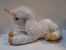 Nice Collectible Vintage 1979 Plush DAKIN 14" White Gold Unicorn