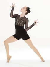 dance costume Black velvet unitard.  Size XLA