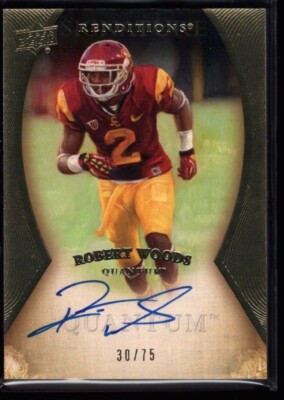 ROBERT WOODS 30/75 RAMS GOLD ROOKIE ON CARD AUTO USC RC 2013 QUANTUM AUTOGRAPH