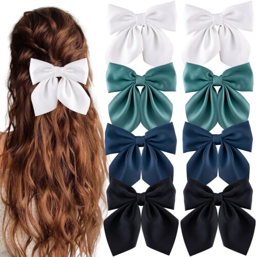 8 Pcs Hair Bows for Women Short Tail Bow Hair Clips Small Alligator Barrettes...