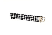 Black and White Key Chain Cotton Fabric Wristlet Key Fob with Key Ring New