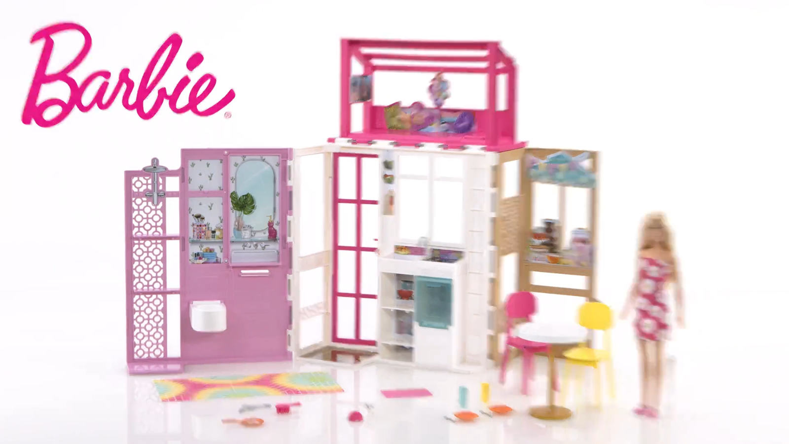 Barbie Dollhouse Playset - 2 Levels & 4 Play Areas : Target