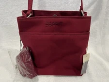 Esprit Purse Red and Attached Coin Purse 9 x 9 x 4 inches NEW with Tags !!!