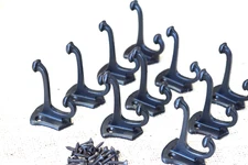 10 PCS Cast Iron Vintage Style Coat Hooks Hat Hook Rack Hall Tree Gloss Black