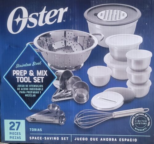Oster 27-Piece Kitchen Prep & mix tool measuring Set, Stainless Steel