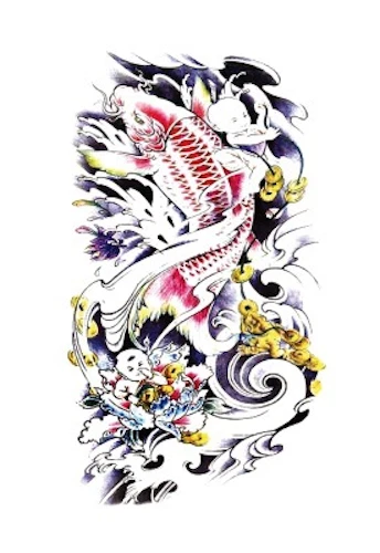 Carp Koi Fish Temporary Tattoo Waterproof Body Art party - Picture 10 of 35