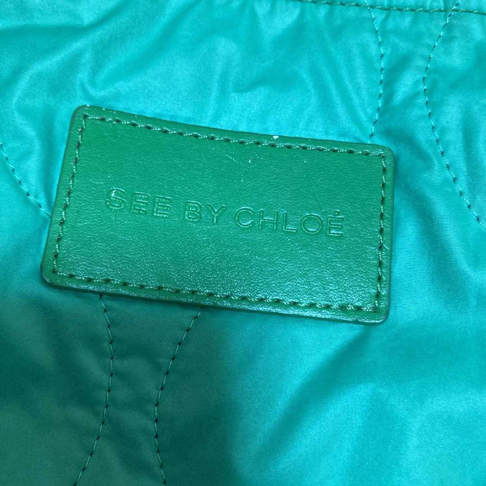 SEE BY CHLOE сумка с короткими ручками наплечная сумка логотип нейлона зеленый женщин б/у из Японии - Изображение 2 из 4
