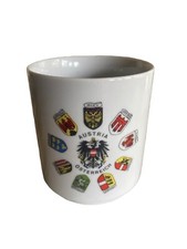 White Austria Osterreich Multiple Crest Cup Mug