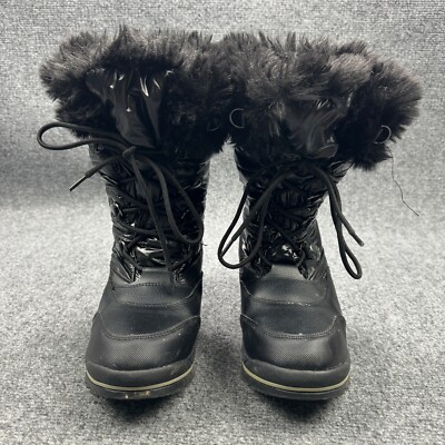 Cougar Canada Boots Womens Black Cranbrook Faux Fur Lace