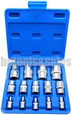 14pc E TORX STAR FEMALE BIT SOCKET SET 1/2"/3/8"/1/4" DRIVE E4 -E24