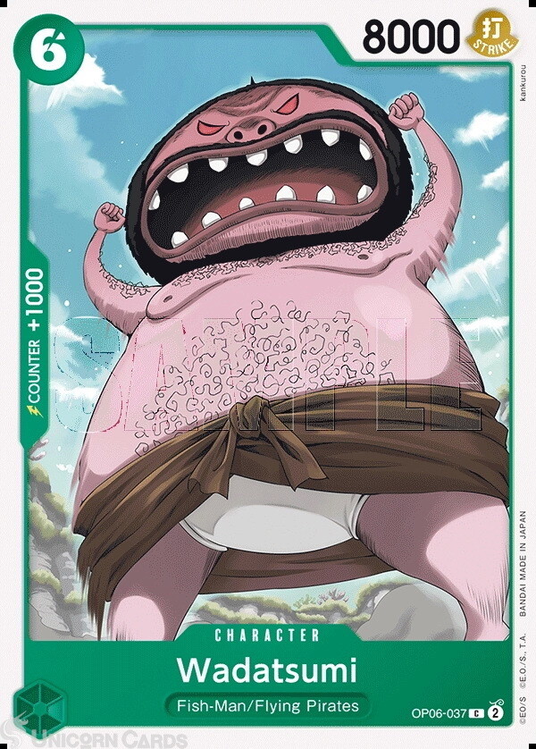 OP06-037 Wadatsumi : Common One Piece English TCG Card : OP06: Wings Of The Capt