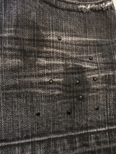 Girls Jean Skirt Size 7 By Limited 2 Black Wash Rhinestones - Picture 6 of 9