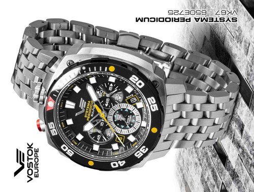 Vostok Europe Systema Periodicum 'Sulfur' Chronograph VK67-650E725B NEU! - 第 5/5 張圖片
