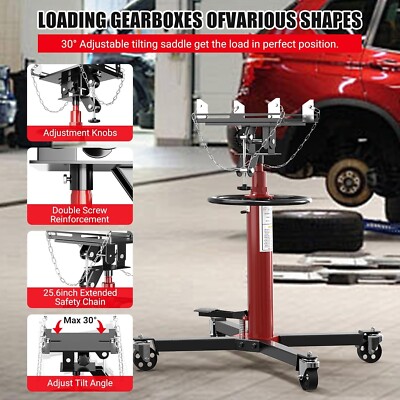 GRAVEE Hydraulic Transmission Jack 1100 lb High Lift 2 Stage Adjustable