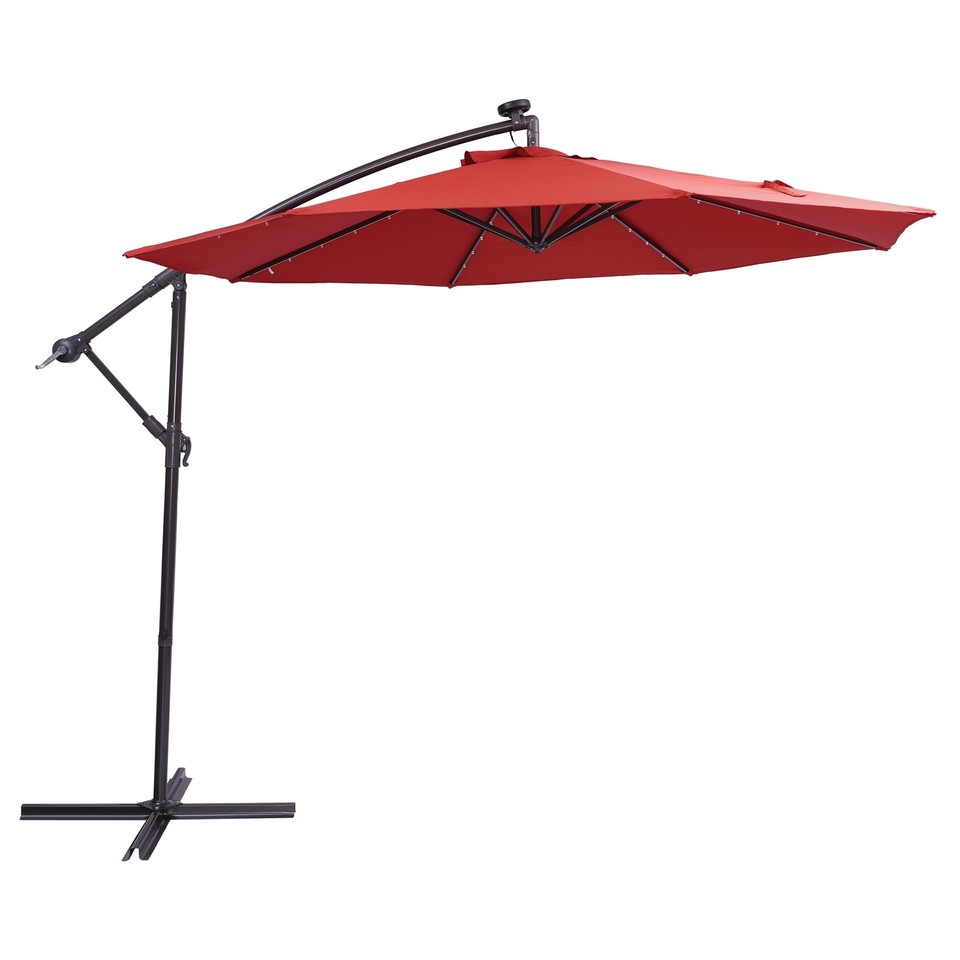 10ft Solar LED Patio Outdoor Umbrella with 32 LED Lights eBay