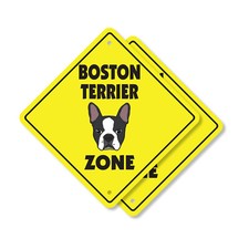 Boston Terrier Plastic Street Sign Crossing Xing Gift Novelty Funny