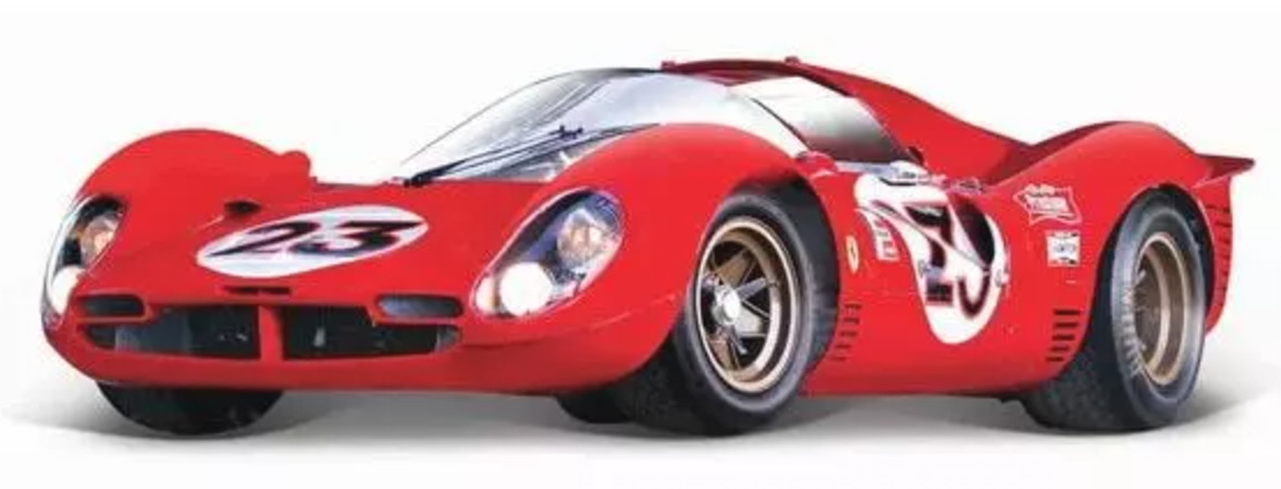 Ferrari Race Car 1966 Le Mans Racing Custom Built Metal Body 1:24 Scale Model