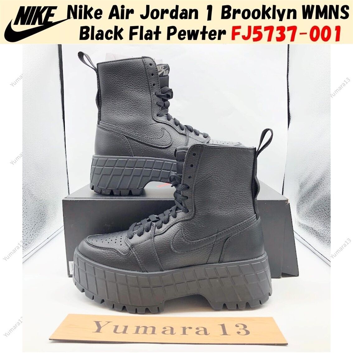 Size 10.5 - Air Jordan 1 Brooklyn High Triple Black W for Size 10.5 - Air Jordan 1 Brooklyn High Triple Black W for