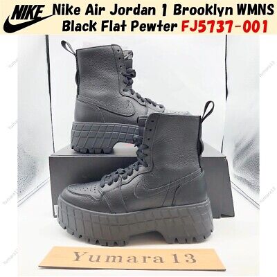 Nike Air Jordan 1 Brooklyn WMNS Black Flat Pewter FJ5737-001 Nike Air Jordan 1 Brooklyn WMNS Black Flat Pewter FJ5737-001